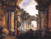 ROBERT, Hubert Imaginary View of the Grande Galerie in the Louvre in Ruins AG oil painting reproduction